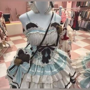 NEW Sweet Harajuku Elegant Blue and White Lolita Dress
